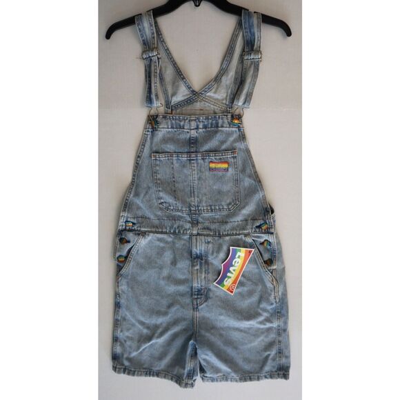 Levi's A00530000 Unisex Sz S Blue Pride Liberation Denim Short Overalls - Picture 1 of 14